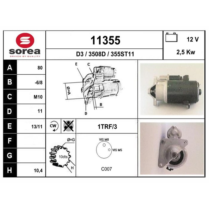 DEMARREUR R18/21/TRAFIC D — SOREA SE11355