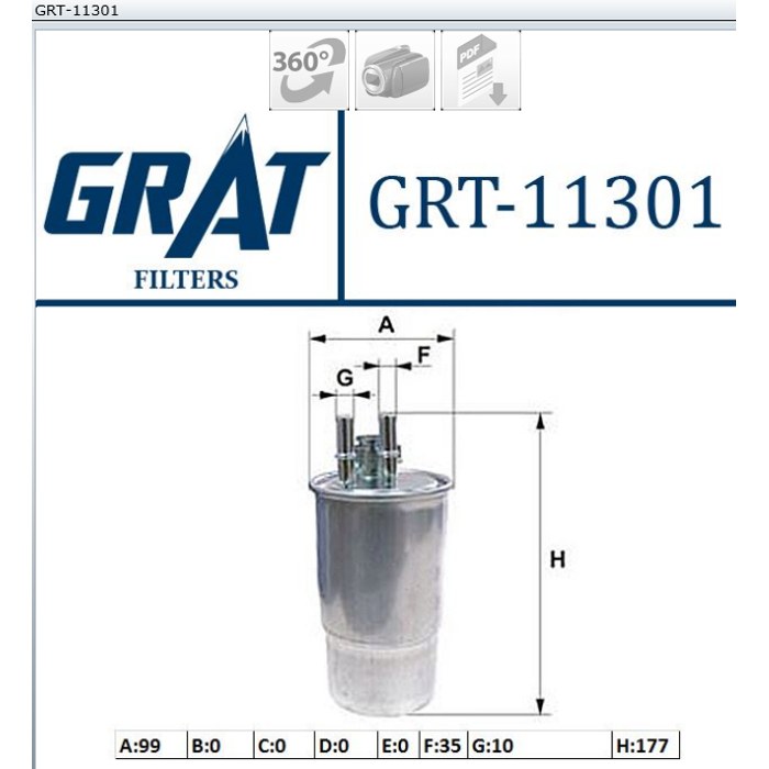 FILTRE CARBURANT REN FLUENCE 1.5DCI MEG III M292 — MGA GRT-11301