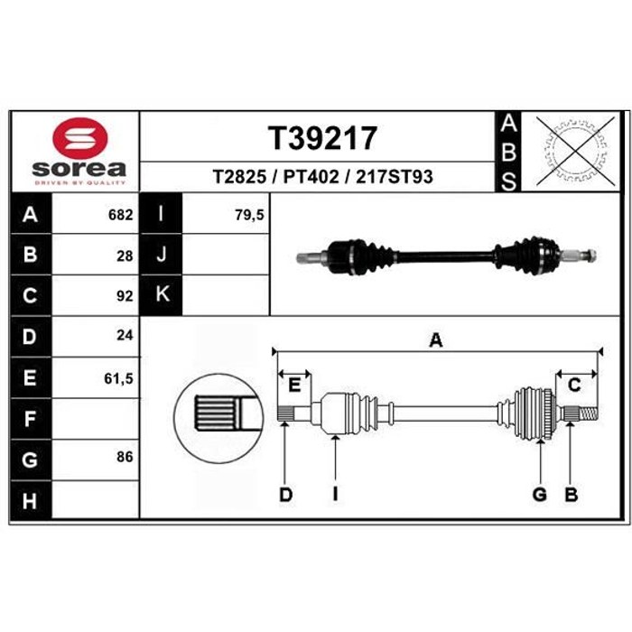 TRANSMISSION G PSA PARTNER BERLINGO K9 308 II — SOREA SET39217