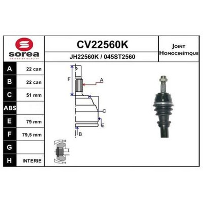 TETE CARDAN NEMO BIPPER CR22 CB22 — SOREA SE22560K
