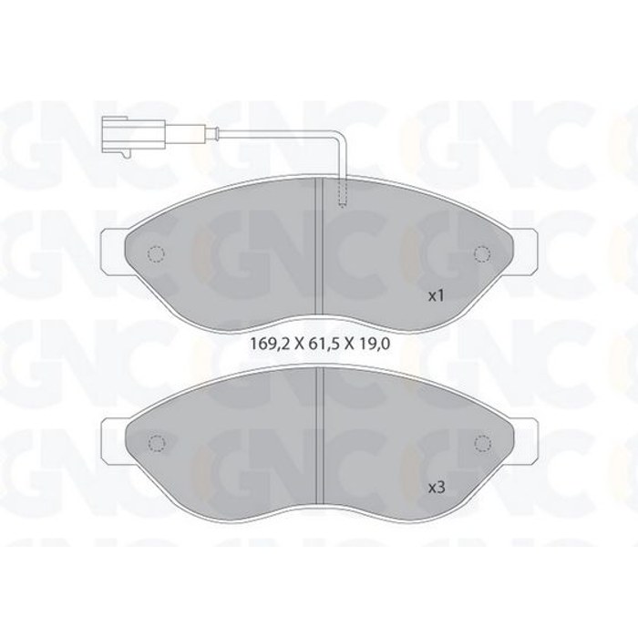PLAQ DE FREIN AV PSA BOXER FIAT DUCATO 05P1287 — GNC P1382