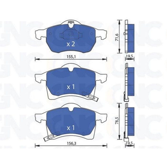 PLAQ DE FREIN AV OPEL ASTRA G 98-04 05P690 — GNC P0952