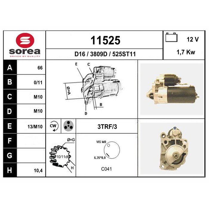 DEMARREUR EXP.SUP5 — SOREA SE11525