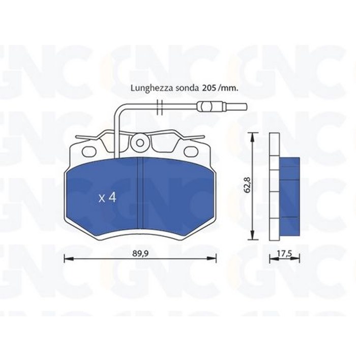 PLAQ DE FREIN AV PSA 205 C15 05P274 — GNC P0321