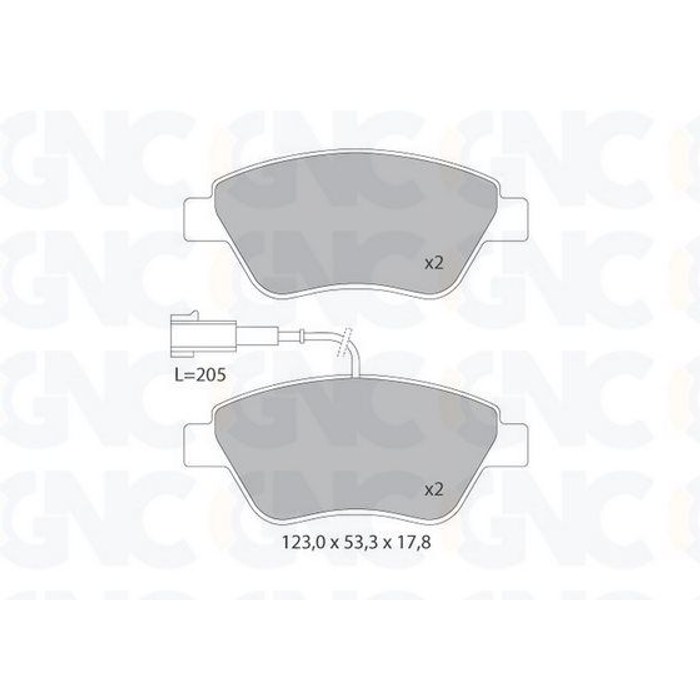 PLAQ DE FREIN AV PSA NEMO BIPPER FIAT PUNTO II III 05P1656 — GNC P1680