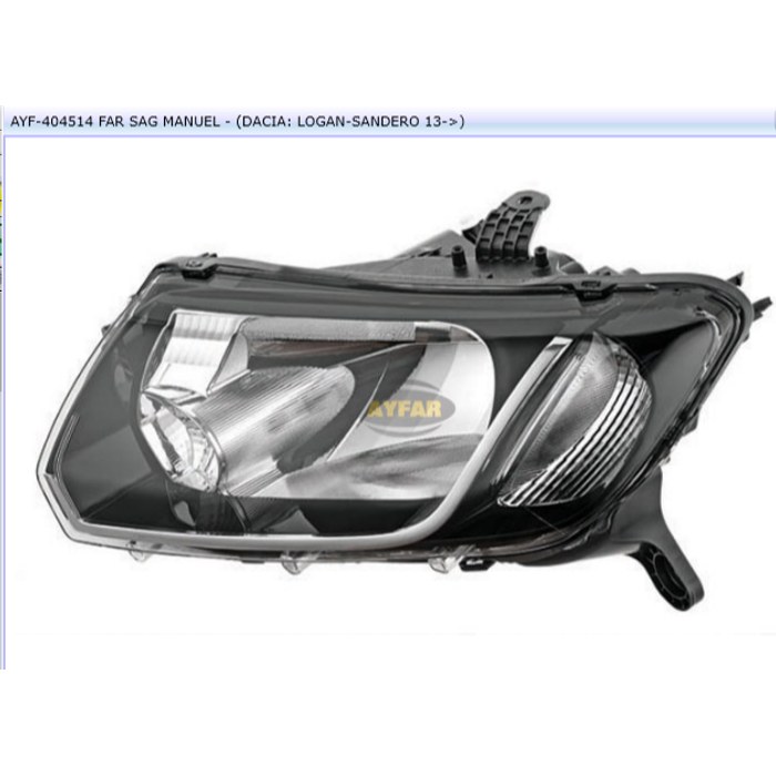 OPTIQUE D DACIA LOGAN-SANDERO 13-> — MGA AYF-404514