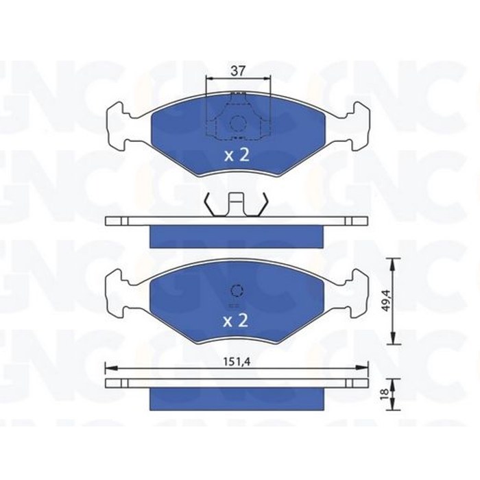 PLAQ DE FREIN AV FIAT UNO 03-10 05P016 — GNC P0424