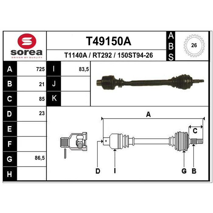 TRANSMISSION D CLIO II 1.2 KANGOO ABS — SOREA SET49150A
