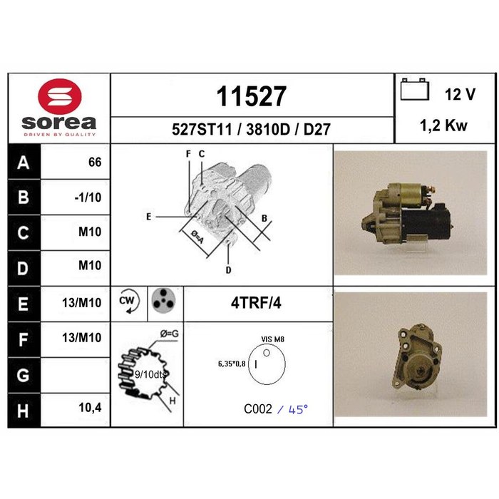 DEMARREUR R19 — SOREA SE11527