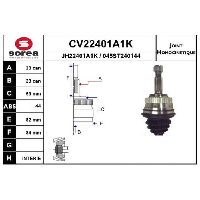 TETE CARDAN REN SCENIC KANGOO CR23 CB23 — SOREA SE22401A1K