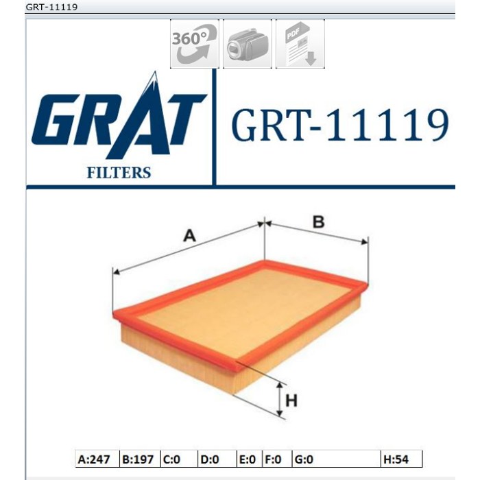 FILTRE A AIR REN LAGUNA III 1.5DCI P450 — MGA GRT-11119