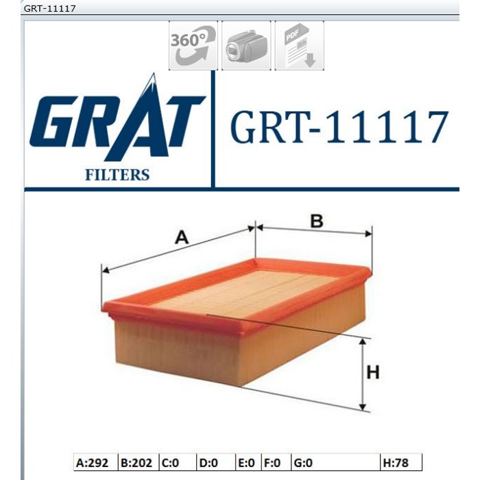 FILTRE A AIR REN MAST III OPEL 2.3CDI P524A — MGA GRT-11117