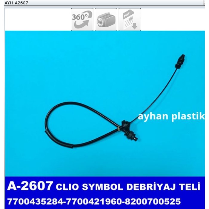 CABLE EMBRAY CLIO SYMB — MGA AYH-A2607