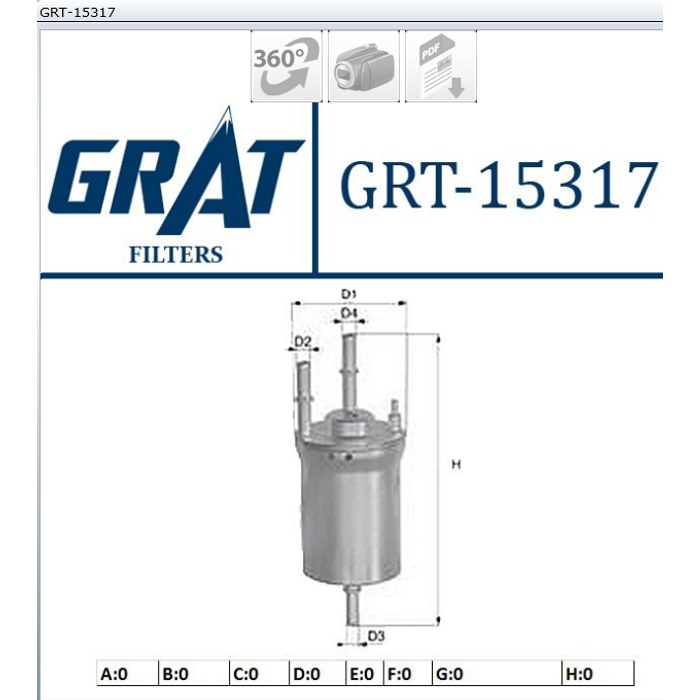 FILTRE A CARBURANT VW POLO V GOLF V 1.6 FSI E100/4 — MGA GRT-15317