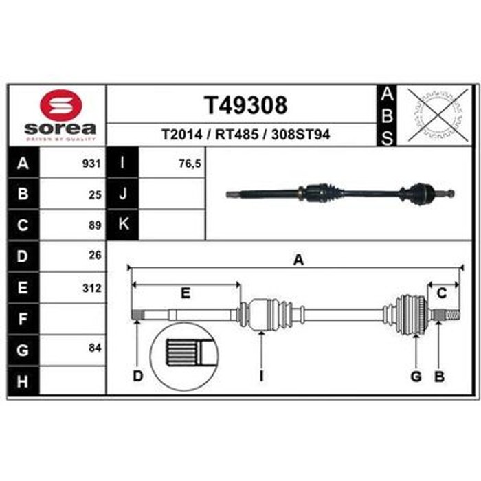 TRANSMISSION D MEGANE III FLUENCE 1.5DCI T49308 — MGA MGA-70822
