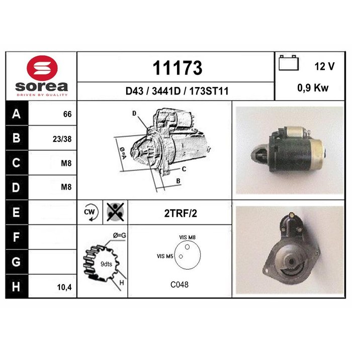 DEMARREUR 404E/504E — SOREA SE11173