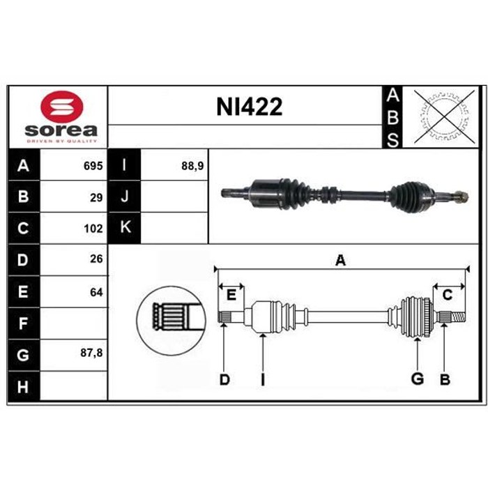 TRANSMISSION G NISSAN QASHQAI — SOREA SET98415