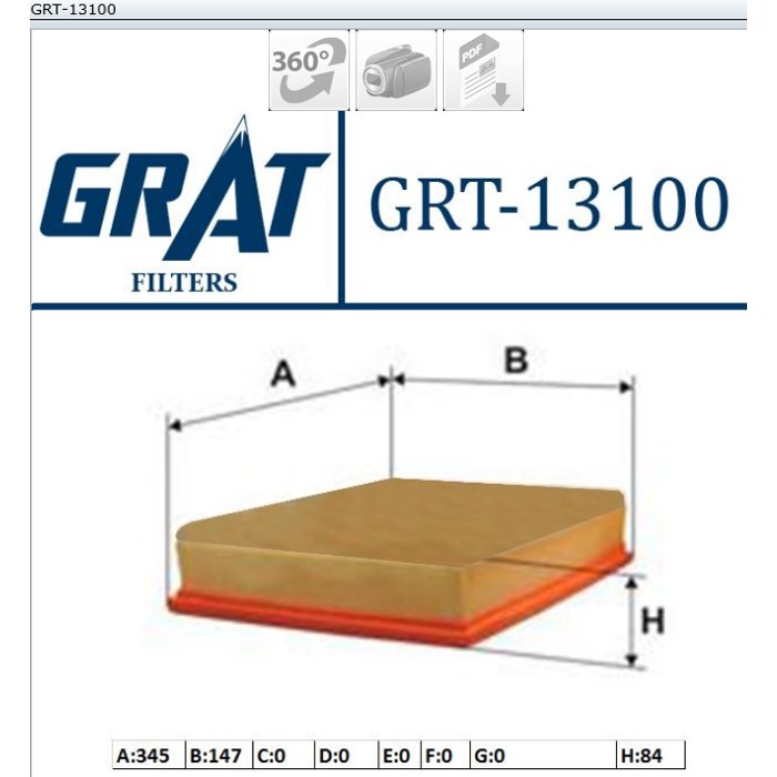 FILTRE A AIR CITR JUMPY 2.0HDI 07 FIAT SCUDO PSA EXPERT P330A — MGA GRT-13100