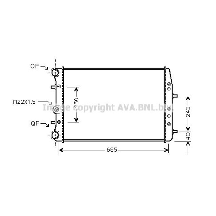 RADIATEUR VW POLO 1.4 16V 1.4TDI 02-07 — MGA MGA-80187