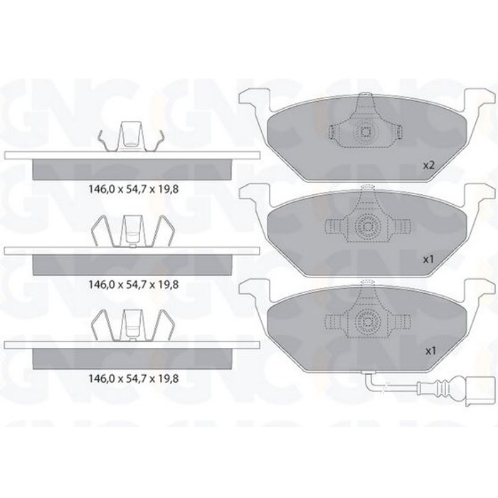 PLAQ DE FREIN AV VW POLO V GOLF IV-V-VI CADDY III 05P692 VAG — GNC P1160
