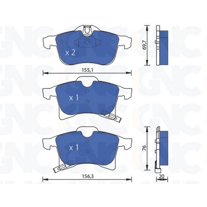 PLAQ DE FREIN AV OPEL ASTRA H 05P1197 — GNC P1255