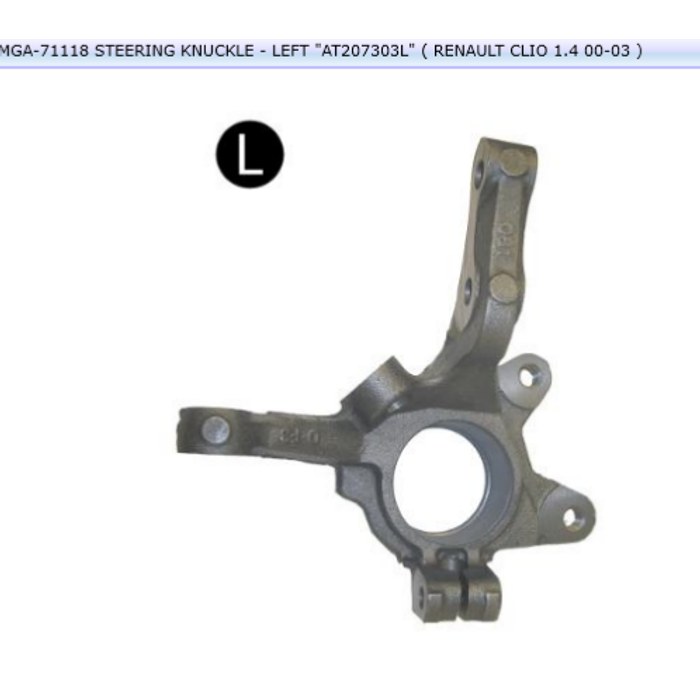 FUSEE METTALIQUE AVANT REN CLIO II SYMBOL CLASSIQUE G 8200207303 — MGA MGA-71118