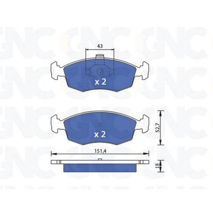 PLAQ DE FREIN AV FIAT PALIO SIENA 05P785 — GNC P1074