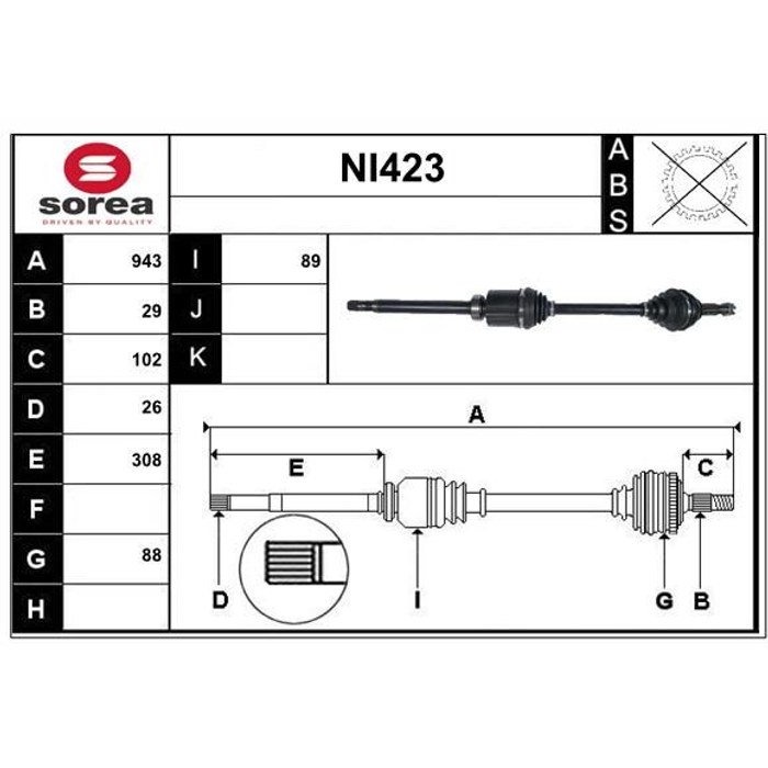 TRANSMISSION D NISSAN QASHQAI — SOREA SET98414