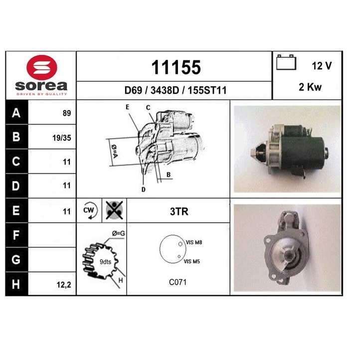 DEMARREUR 404D — SOREA SE11155