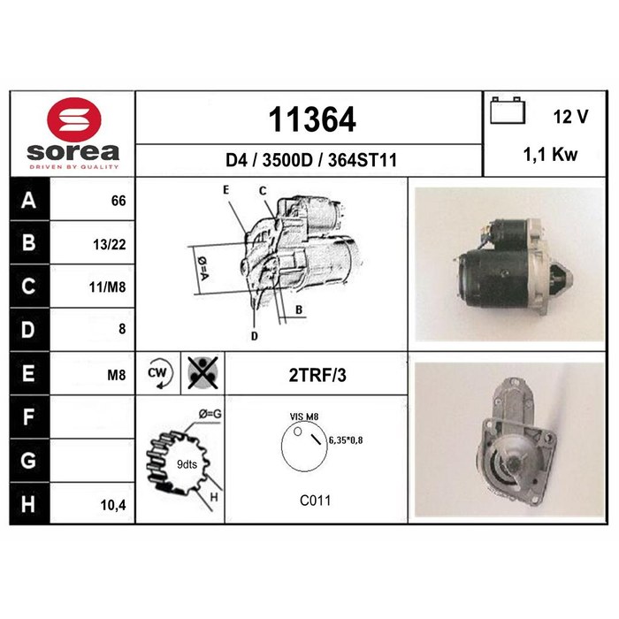 DEMARREUR R4/R5 3T — SOREA SE11364