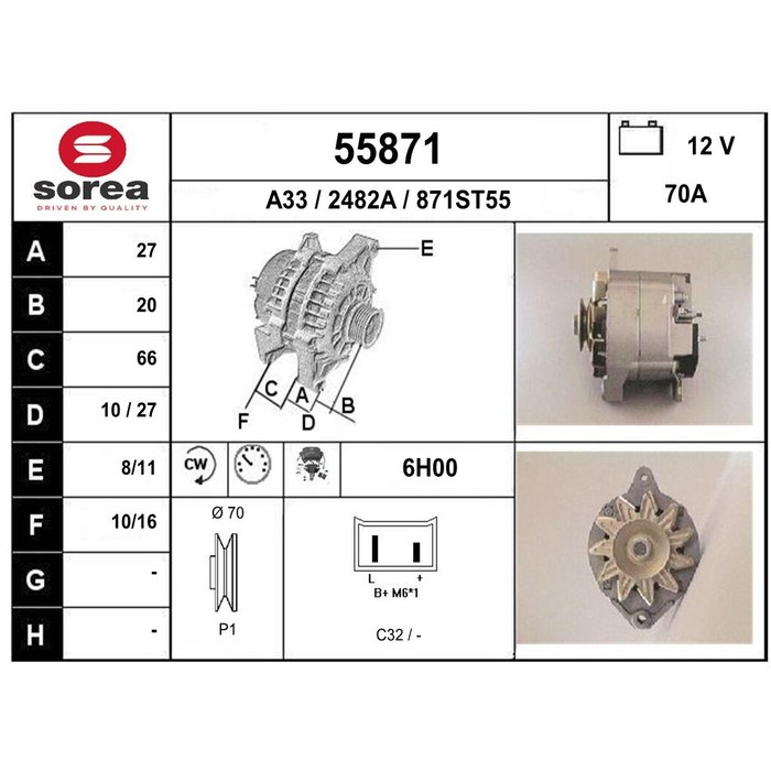 ALTERNATEUR TRAFIC — SOREA SE55871