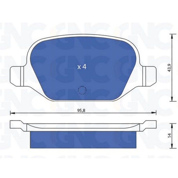 PLAQ DE FREIN AR FIAT 500 ABARTH 05P1265 — GNC P1051