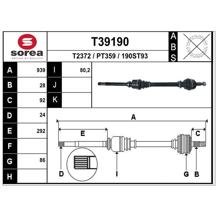 TRANSMISSION D 308 II 1.6HDI — SOREA SET39190