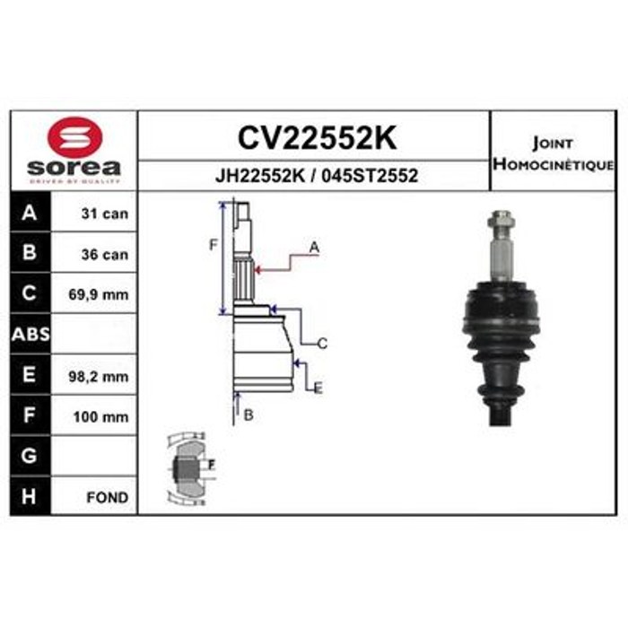 TETE CARDAN MASTER III CR31/CB36 — SOREA SE22552K