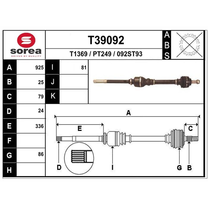 TRANSMISSION PARTNER NM B9 /307 HDI 1.4 D — SOREA SET39092