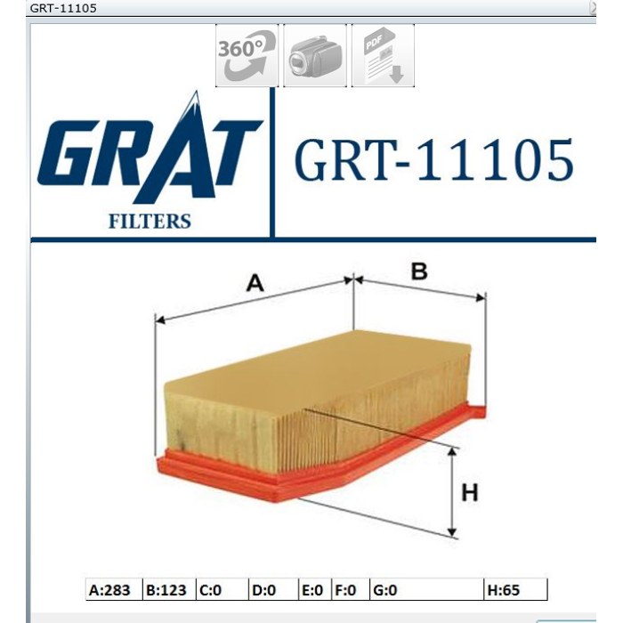FILTRE A AIR REN CLIO IV DACIA DOKKER P528 — GRAT GRT-11105