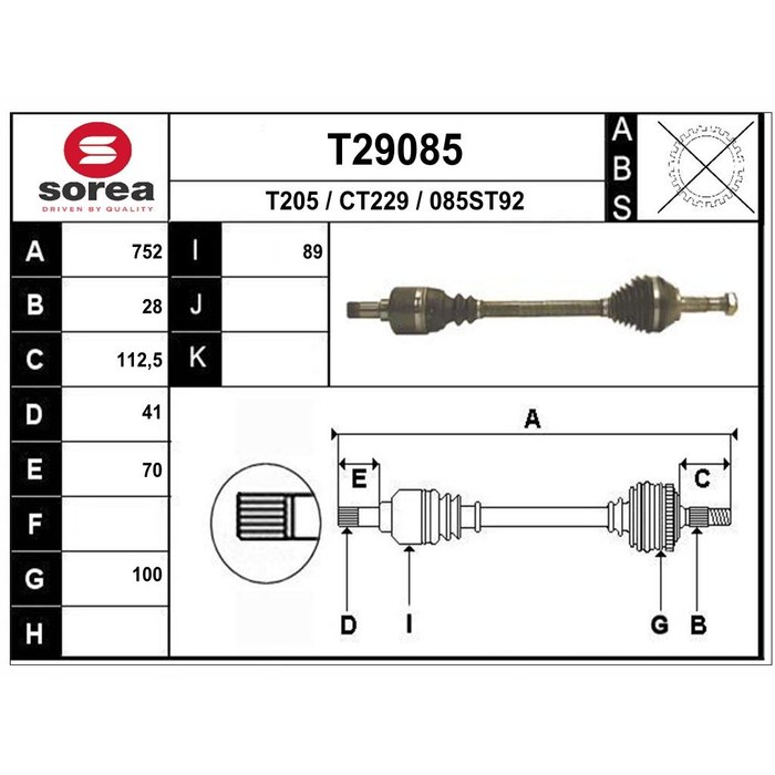 TRANSMISSION *BOXEUR*CR28/CB41 — SOREA SET29085