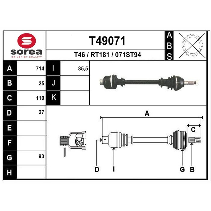 TRANSMISSION TRAFIC NM G/D 301885 — SOREA SET49071