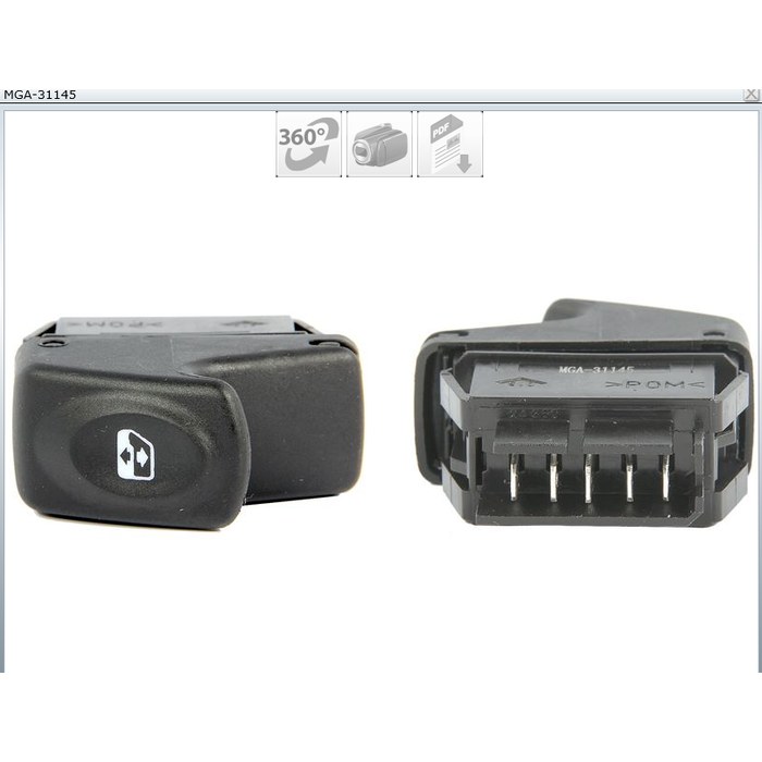 BOUTON LEVE VITRE REN CLIO KANGOO MEG 5 FICHE 7700838100 — MGA MGA-31145