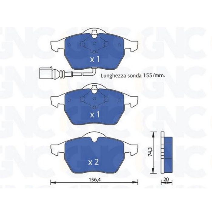 PLAQ DE FREIN AV VW GOLF IV POLO V 05P969 VAG — GNC P1152