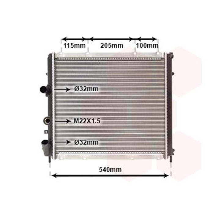 RADIATEUR REN KANGOO 1.9D 732072 — MGA MGA-80395
