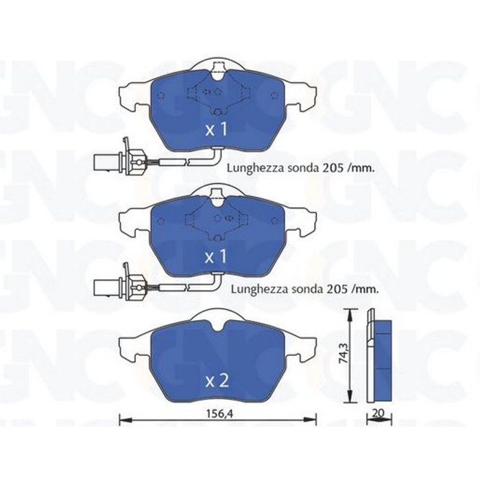 PLAQ DE FREIN AV VW PASSAT AUDI A4 05P1119 VAG — GNC P1241