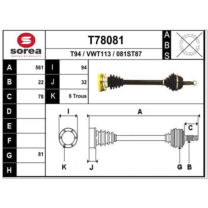 TRANSMISSION VW CADDY II — SOREA SET78081