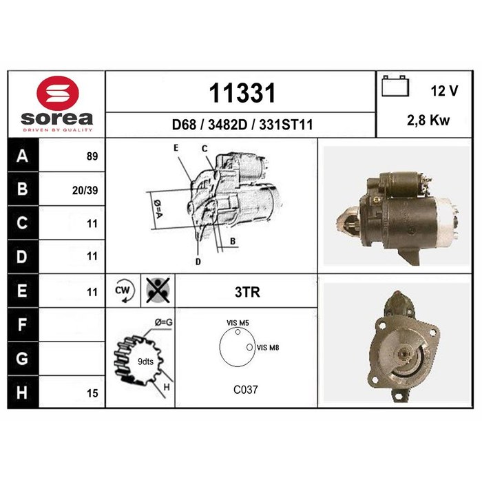 DEMARREUR 504D AM — SOREA SE11331