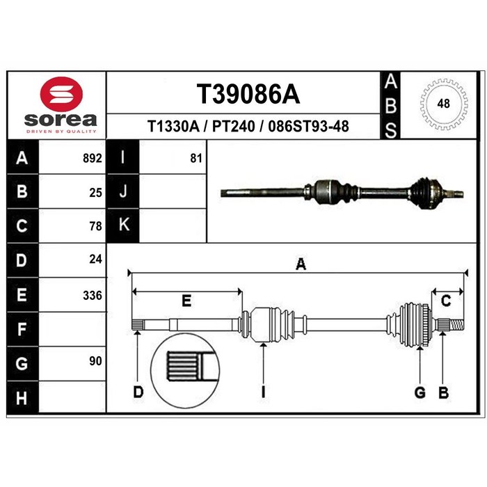 TRANSMISSION 206 HDI 2.0 ABS — SOREA SET39086A