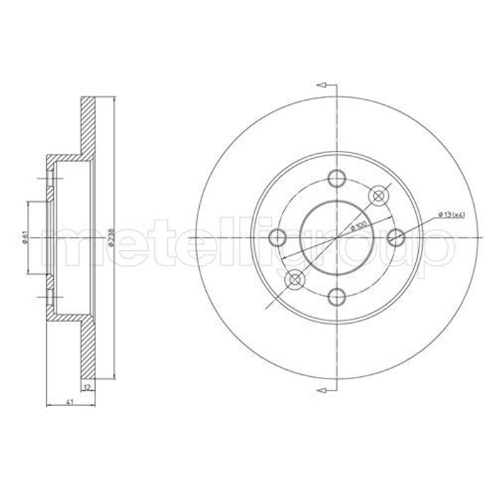 DISQUE DE FREIN AV REN CLIO II R19 R9 R1081P — METELLI 230082