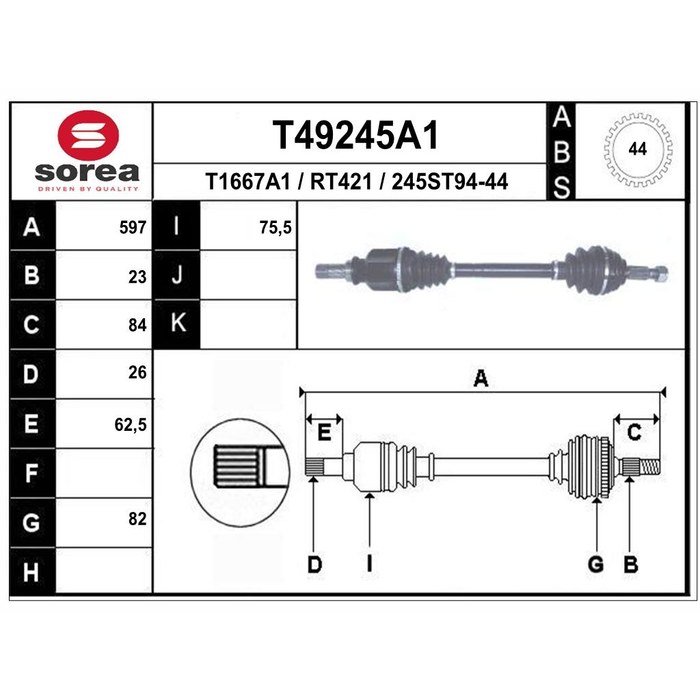 TRANSMISSION CLIO II 1.5DCI +ABS — SOREA SET49245A1