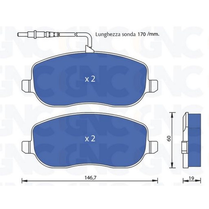 PLAQ DE FREIN AV PSA EXPERT JUMPY FIAT SCUDO 00-06 05P831 — GNC P1187