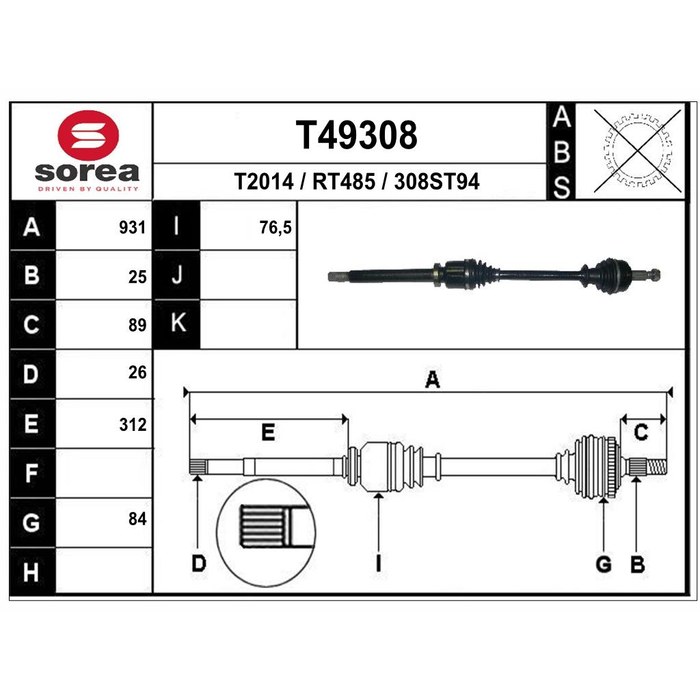 TRANSMISSION MEGANE III 1.5DCI — SOREA SET49308