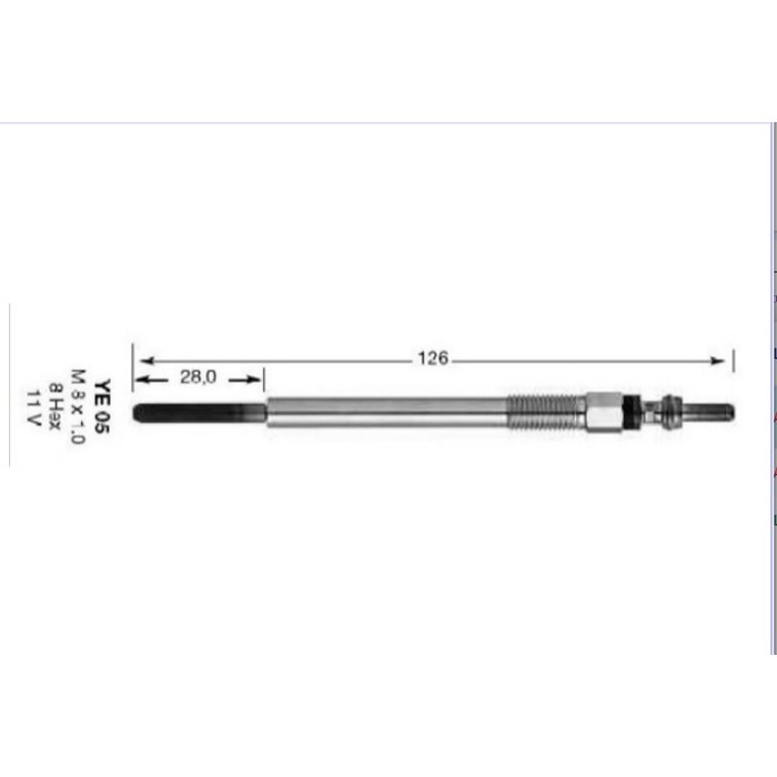 BOUGIE DE PRECHAUFFAGE PEU 206 C3 1.4HDI FIESTA — MGA MGA-10028